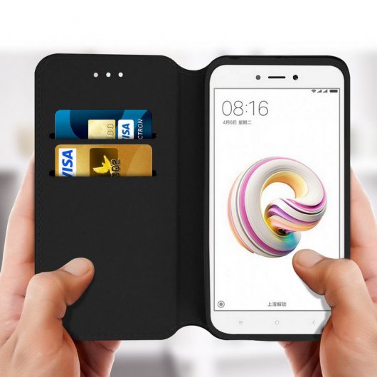 Avizar Funda Libro Negra para Xiaomi Redmi 5A
