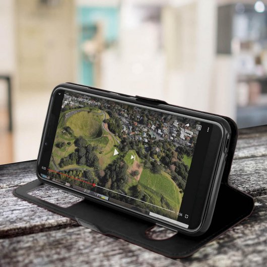 Avizar Funda Libro con Ventana Doble Negra para Wiko View 2 Plus