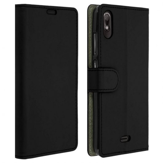 Avizar Funda Tipo Libro Billetera Negra para Wiko View 2 Go