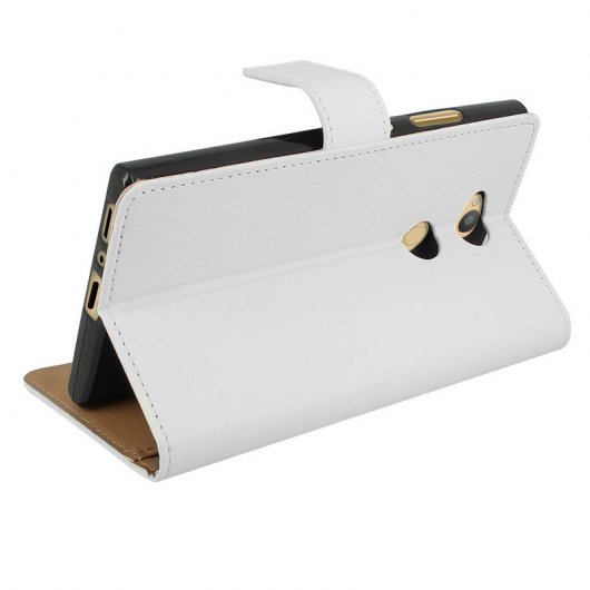 Avizar Funda Libro Cartera Función Soporte Blanca para Sony Xperia L2