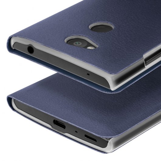 Avizar Funda Flip Book Azul Oscuro para Sony Xperia L2