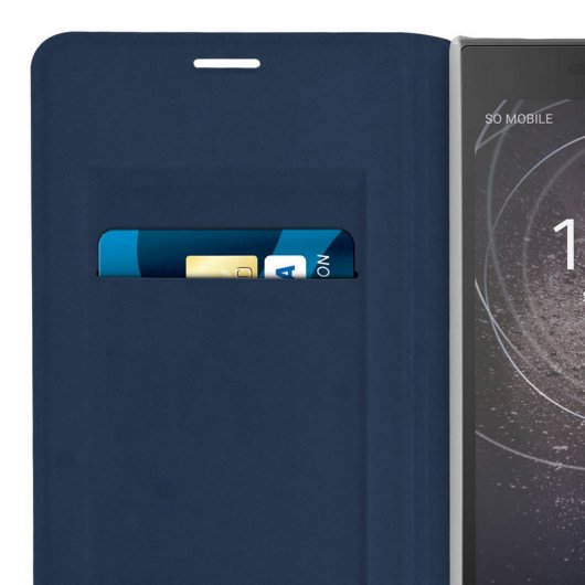Avizar Funda Flip Book Azul Oscuro para Sony Xperia L2