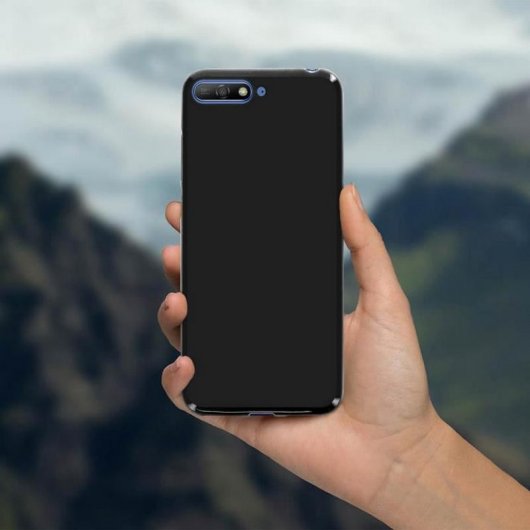 Avizar Funda de Silicona Flexible Negra para Huawei Y6 2018