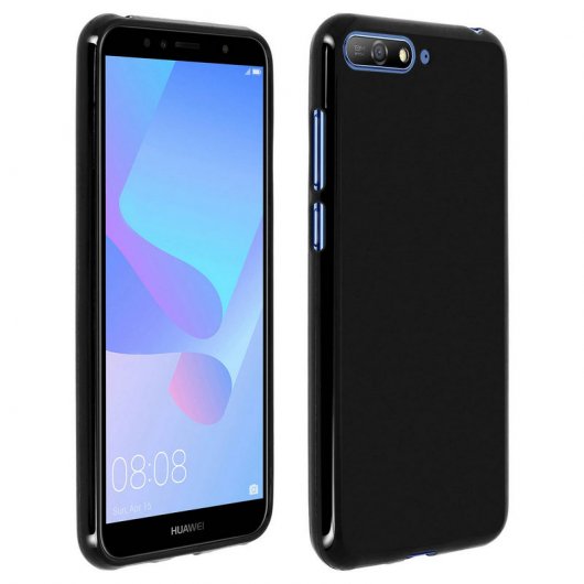 Avizar Funda de Silicona Flexible Negra para Huawei Y6 2018