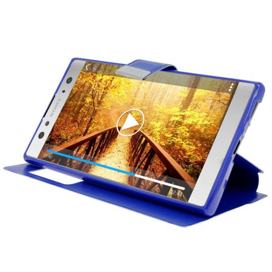 Avizar Funda con Ventana Azul Función Soporte para Sony Xperia L2