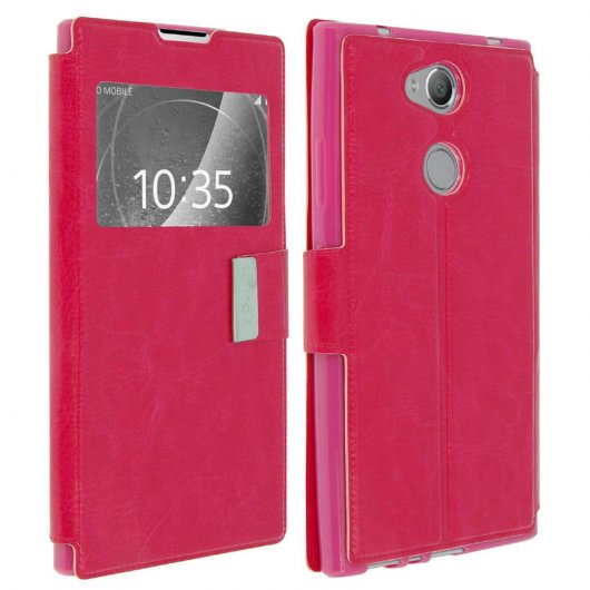 Avizar Funda con Ventana Rosa Función Soporte para Sony Xperia L2