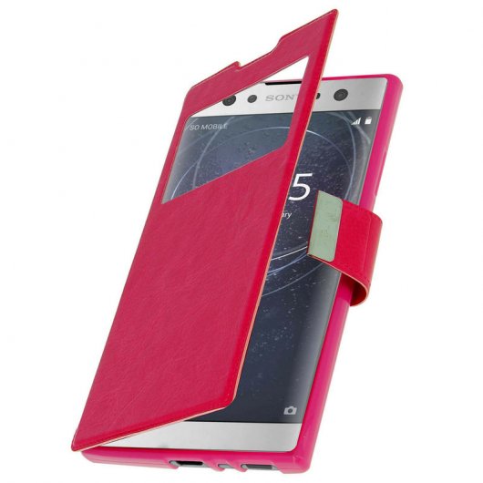 Avizar Funda con Ventana Rosa Función Soporte para Sony Xperia L2