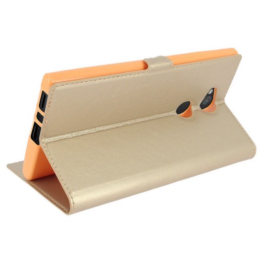 Avizar Funda Doble Ventana Dorada para Sony Xperia L2