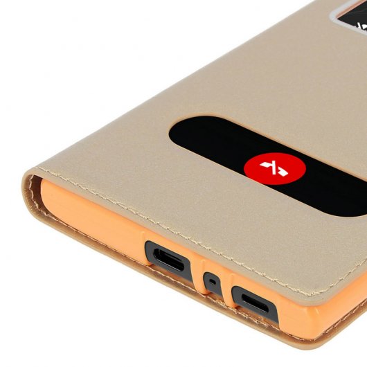 Avizar Funda Doble Ventana Dorada para Sony Xperia L2