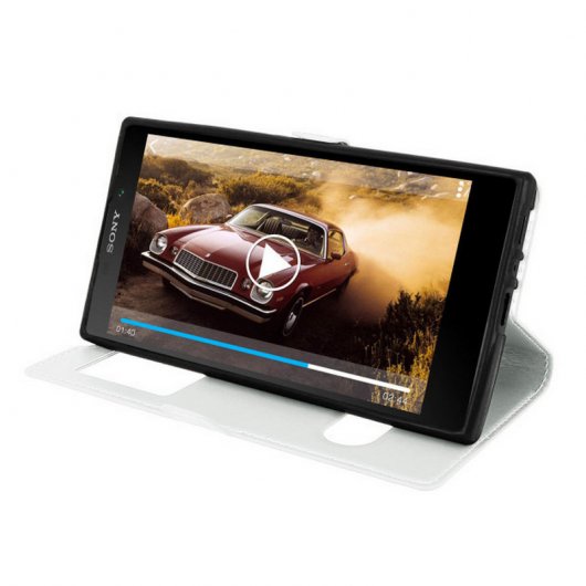 Avizar Funda Doble Ventana Blanca para Sony Xperia L2