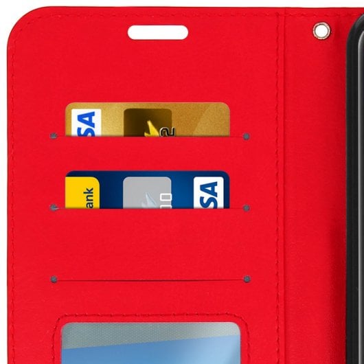 Custodia a portafoglio Avizar vintage rossa per Xiaomi Mi A2