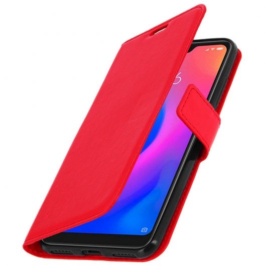 Custodia a portafoglio Avizar vintage rossa per Xiaomi Mi A2