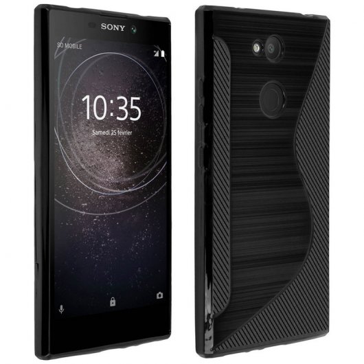 Avizar S-Line Funda de Silicona Flexible Negra para Sony Xperia L2