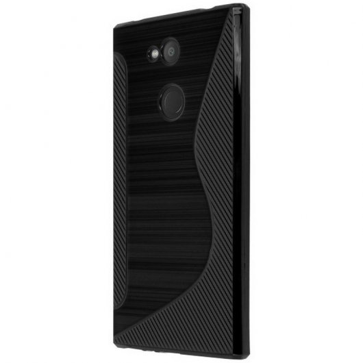 Avizar S-Line Funda de Silicona Flexible Negra para Sony Xperia L2