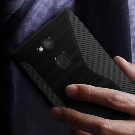 Avizar S-Line Funda de Silicona Flexible Negra para Sony Xperia L2