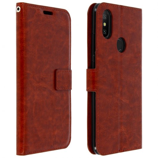Avizar Funda Cartera Vintage Marrón para Xiaomi Mi A2