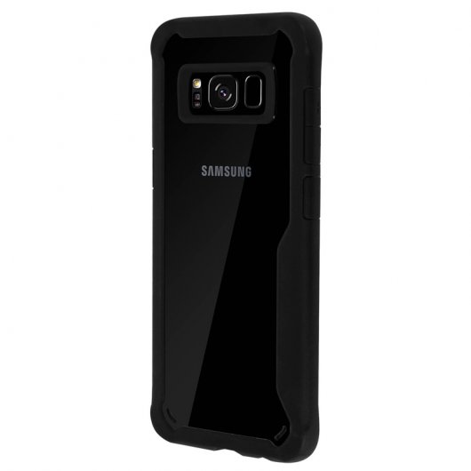 Avizar Funda Trasera Rígida Transparente / Bordes de Silicona Negros para Samsung Galaxy S8 Plus