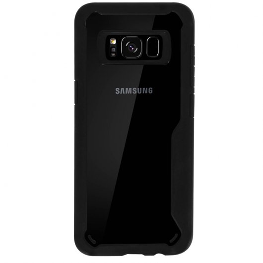 Avizar Funda Trasera Rígida Transparente / Bordes de Silicona Negros para Samsung Galaxy S8 Plus