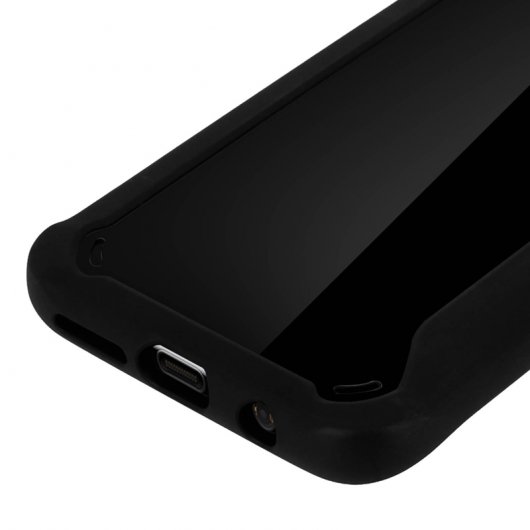 Avizar Funda Trasera Rígida Transparente / Bordes de Silicona Negros para Samsung Galaxy S8 Plus