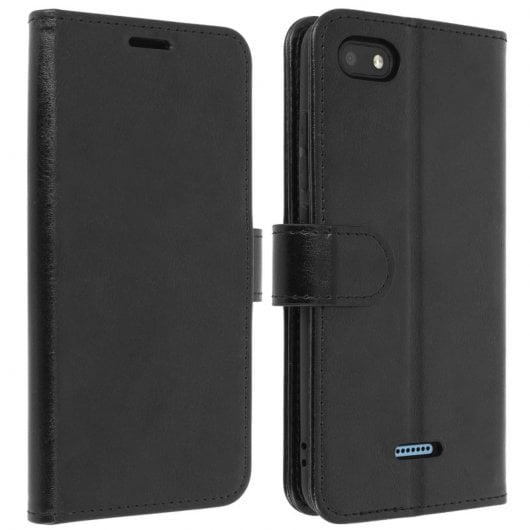 Custodia a portafoglio nera vintage Avizar per Xiaomi Redmi 6/6A