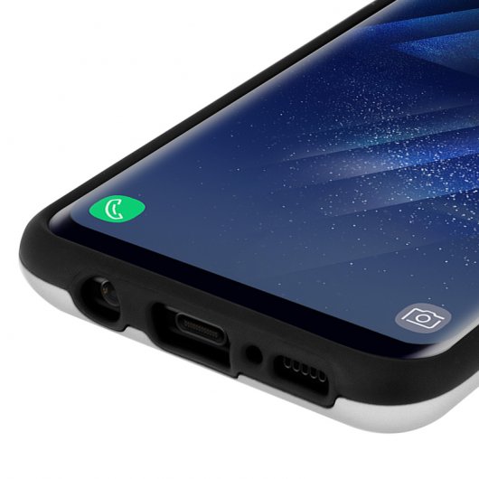 Avizar Defender Funda Rígida Antigolpes Plata con Efecto Metal Cepillado para Samsung Galaxy S8