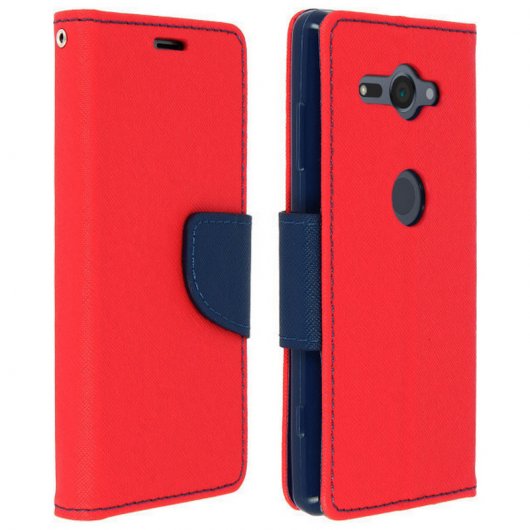 Avizar Fancy Style Funda Libro Roja/Azul para Sony Xperia XZ2