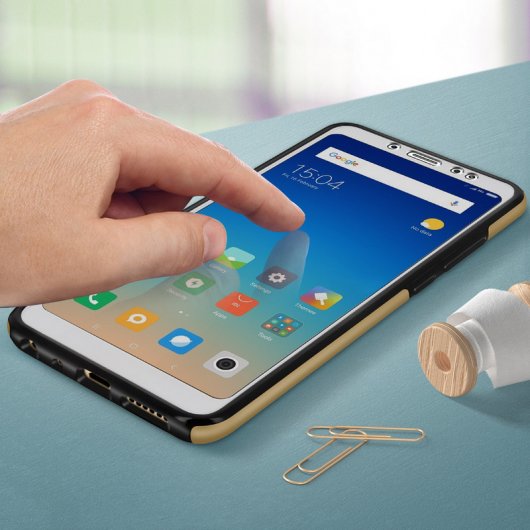 Avizar Funda Doble de Silicona Dorada para Xiaomi Redmi Note 5