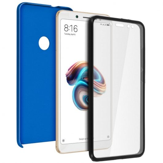 Avizar Funda Doble de Silicona Azul para Xiaomi Redmi Note 5