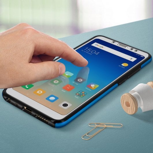 Avizar Funda Doble de Silicona Azul para Xiaomi Redmi Note 5