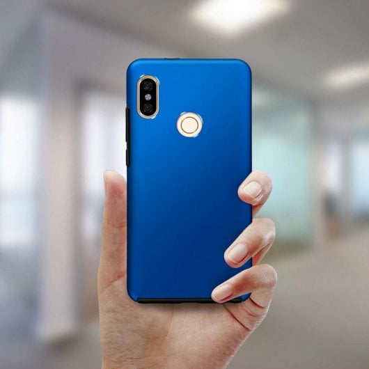 Avizar Funda Doble de Silicona Azul para Xiaomi Redmi Note 5
