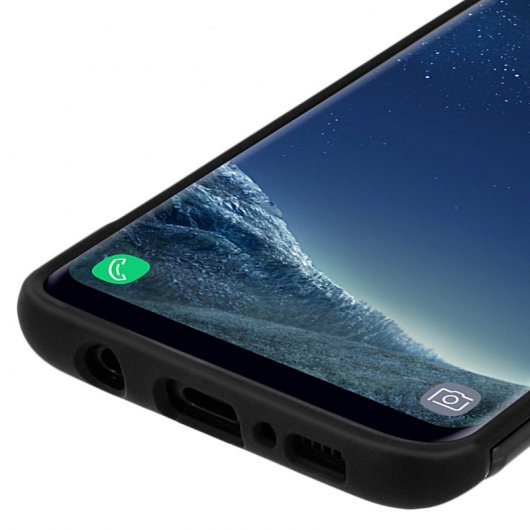 Avizar Capa Acabamento Carbono Preta com Anel de Metal para Samsung Galaxy S8