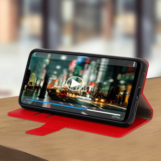 Avizar Funda Billetera Roja para Xiaomi Mi 8 Lite