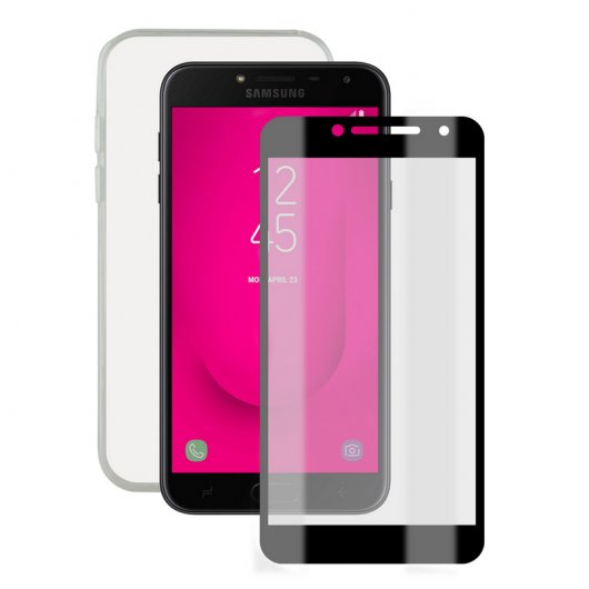 Contact Pack Funda Ultrafina Transparente + Protector Cristal Templado para Samsung Galaxy J4 Plus