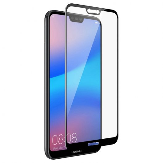 Avizar Protector Cristal Templado con Bordes Negros para Huawei P20 Lite