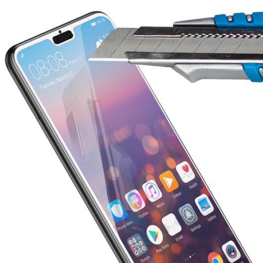 Avizar Cristal Templado con Borde Blanco para Huawei P20 Pro