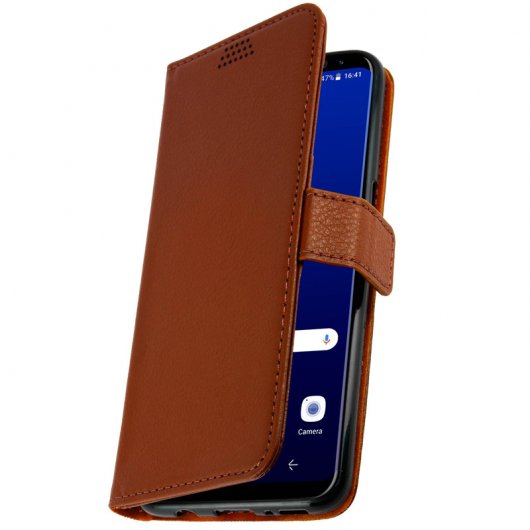 Avizar Funda Tipo Libro Billetera Marrón para Samsung Galaxy S8 Plus