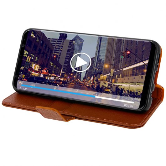 Avizar Funda Tipo Libro Billetera Marrón para Samsung Galaxy S8 Plus