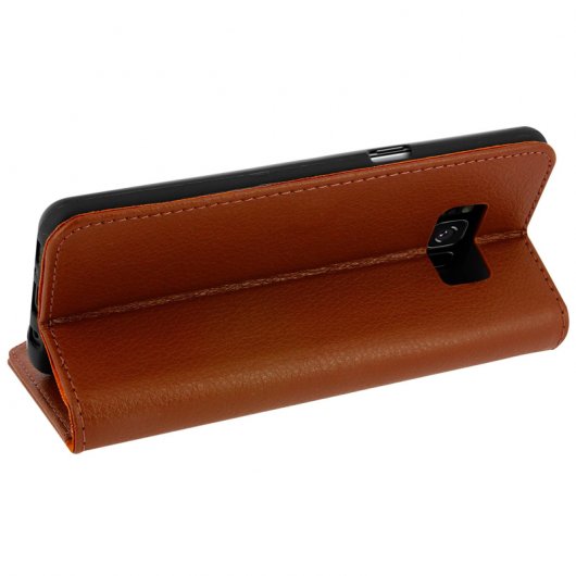 Avizar Funda Tipo Libro Billetera Marrón para Samsung Galaxy S8 Plus