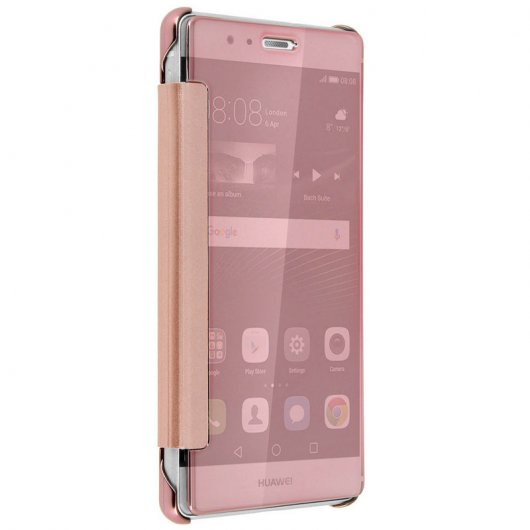 Avizar Funda Libro Translúcida Efecto Espejo Rosa para Huawei P9 Lite