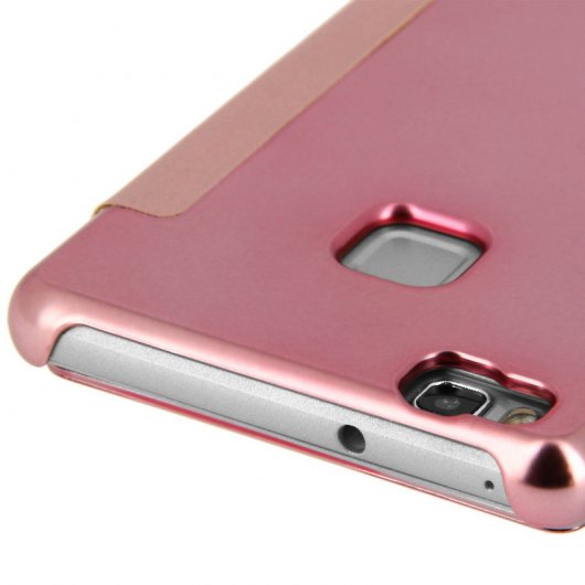 Avizar Funda Libro Translúcida Efecto Espejo Rosa para Huawei P9 Lite