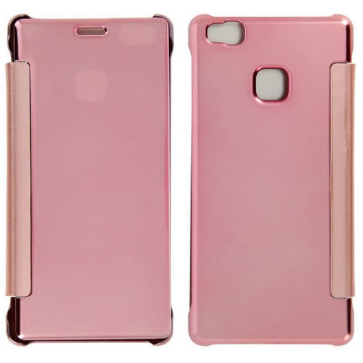 Avizar Funda Libro Translúcida Efecto Espejo Rosa para Huawei P9 Lite