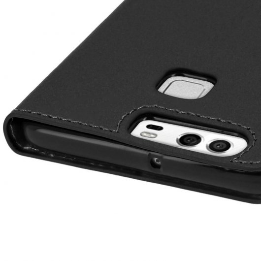 Avizar Funda Libro Doble Ventana Negra para Huawei P9 Lite