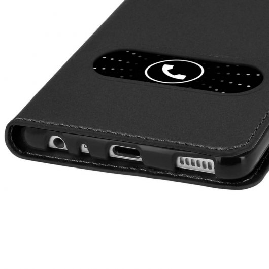 Avizar Funda Libro Doble Ventana Negra para Huawei P9 Lite