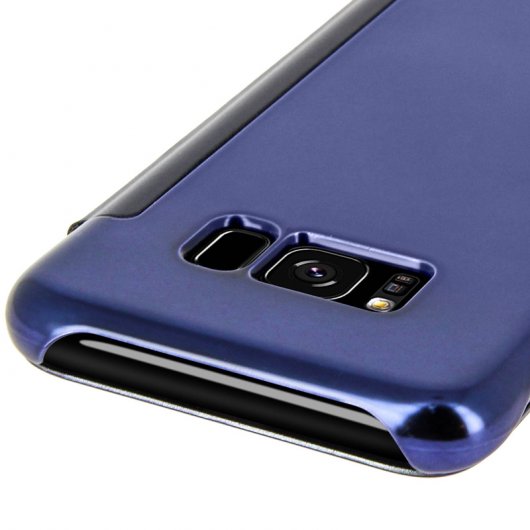 Avizar Funda Libro Translúcida Efecto Espejo Azul para Samsung Galaxy S8 Plus