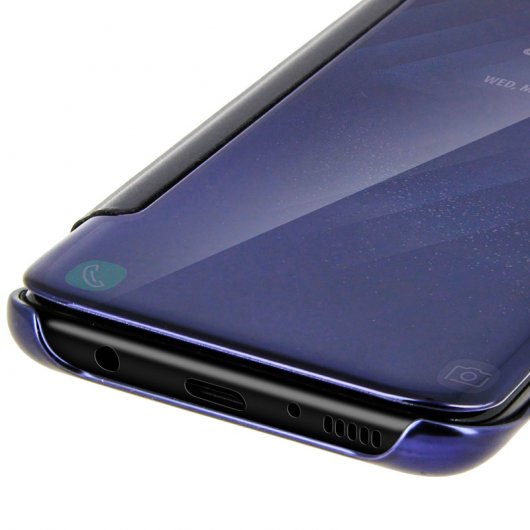 Avizar Funda Libro Translúcida Efecto Espejo Azul para Samsung Galaxy S8 Plus