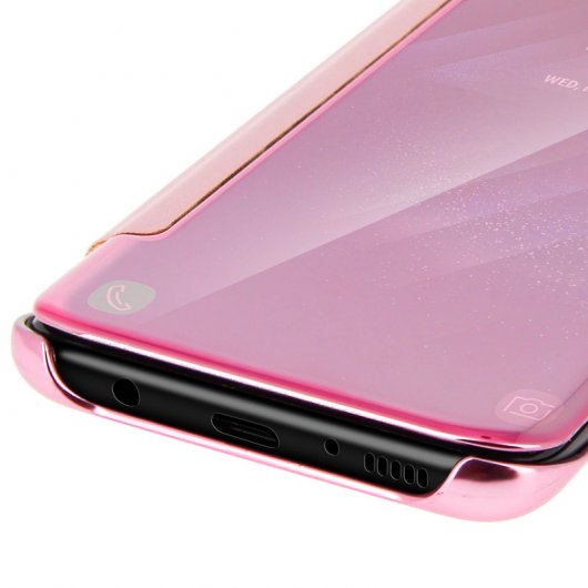 Avizar Funda Libro Translúcida Efecto Espejo Rosa para Samsung Galaxy S8 Plus