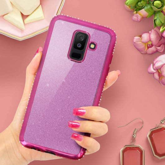 Avizar Funda Purpurina Rosa para Samsung Galaxy A6 Plus