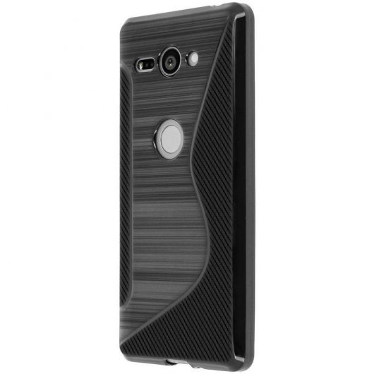 Avizar S-Line Funda de Silicona Flexible Negra para Sony Xperia XZ2 Compact