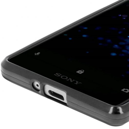 Avizar S-Line Funda de Silicona Flexible Negra para Sony Xperia XZ2 Compact