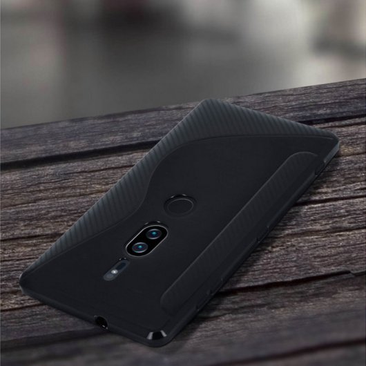 Avizar S-Line Funda de Silicona Flexible Negra para Sony Xperia XZ2 Premium